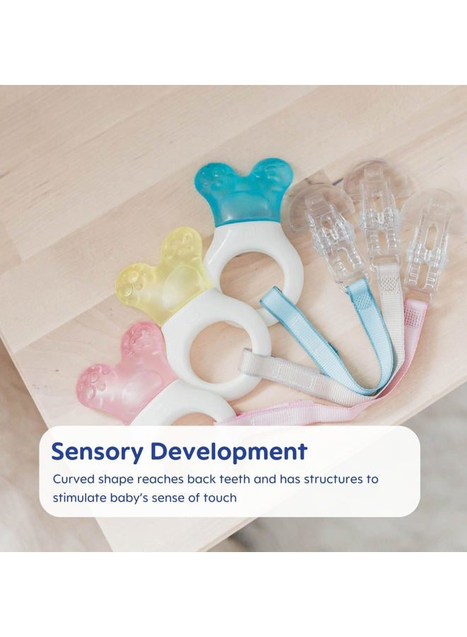 MAM Mini Cooler Teether with Clip, Boy, 2+ Months, 1-Count, White/Blue - Image 5