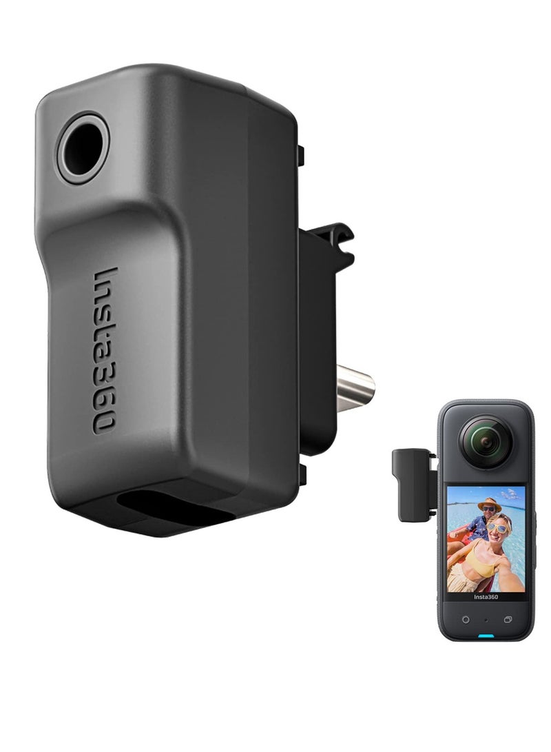 SYOSI Insta360 X3 Mic Adapter External Microphone Adapter for Insta360 X3 Camera Type-C and 3.5mm Audio Ports Support Charger and Record for Insta360 Accessories - Image 1