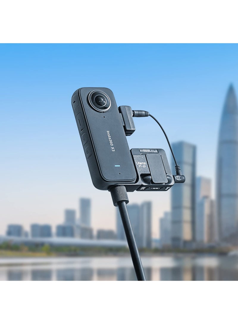 SYOSI Insta360 X3 Mic Adapter External Microphone Adapter for Insta360 X3 Camera Type-C and 3.5mm Audio Ports Support Charger and Record for Insta360 Accessories - Image 4