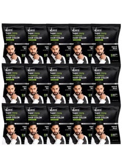 Super Eazzy Hair Colour Shampoo For Women And Men 20Ml | Only 5 Minute Root Hair Dye Coloring Kit Head, Moustache, Beard, Hands, Chest | No Ammonia (Pack Of 15, Black)