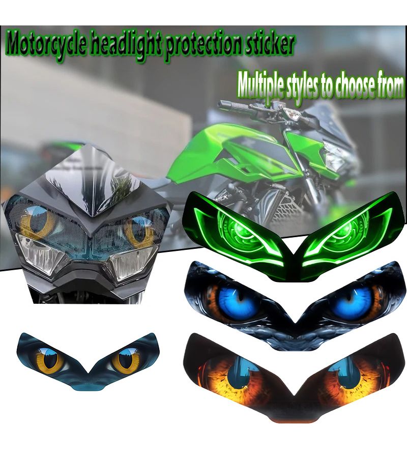 Cat Eye Motorcycle Decal 19.69x8.07inch Self Adhesive Waterproof Scratch Cover - Image 1
