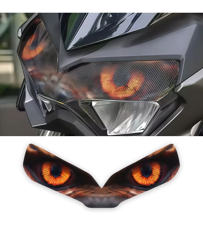 Cat Eye Motorcycle Decal 19.69x8.07inch Self Adhesive Waterproof Scratch Cover - Image 3