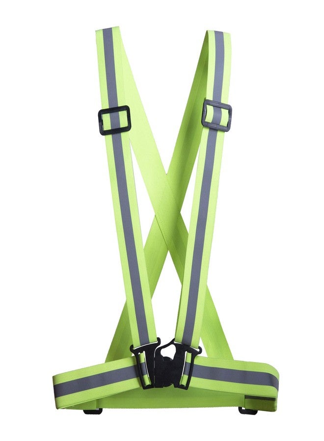 JORESTECH Hi Visibility Reflective Vest Safety Belt Running Walking Cycling Biking (Pack of 1, Lime) - Image 1