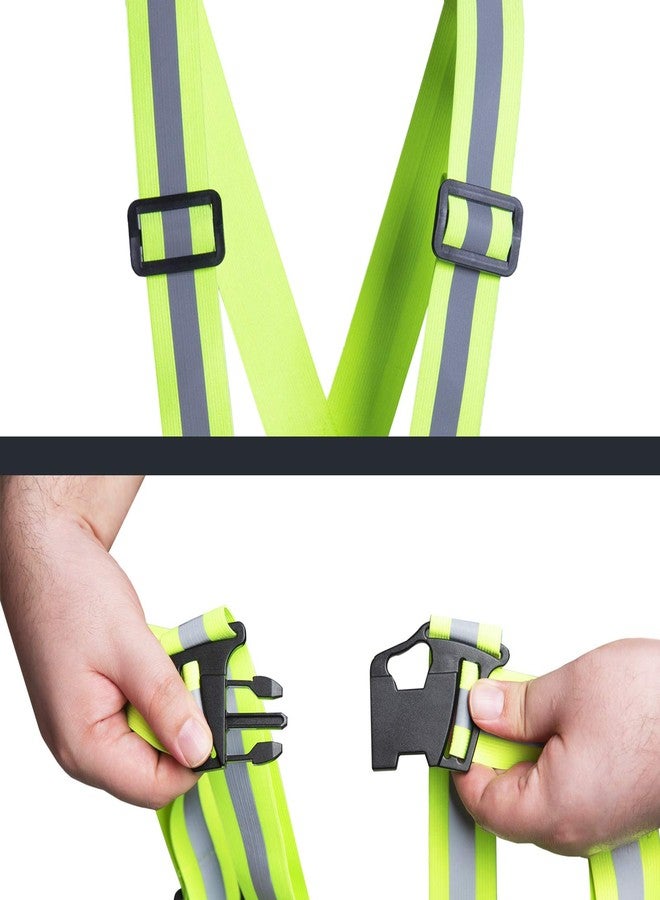 JORESTECH Hi Visibility Reflective Vest Safety Belt Running Walking Cycling Biking (Pack of 1, Lime) - Image 4