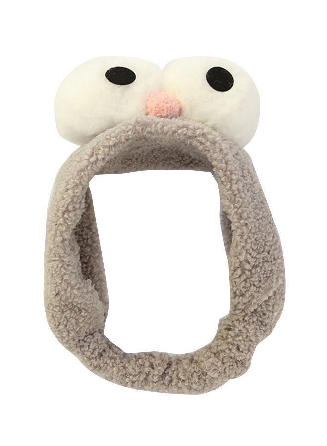 NIBEMINENT Fluffy Design Hair Band Grey/White