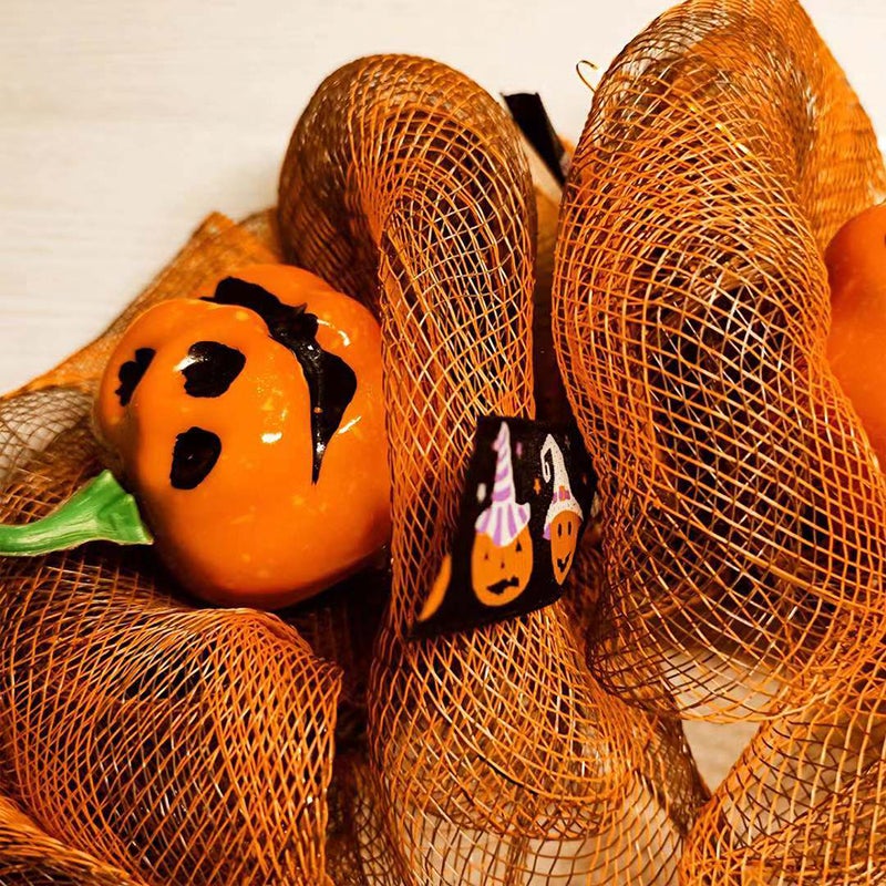 Halloween Wreath for Front Door 14 Inch Halloween Door Decoration Hanging Wreath Decorative Pumpkin Wreaths Decor with String Lights Home Party Ornaments - Image 4
