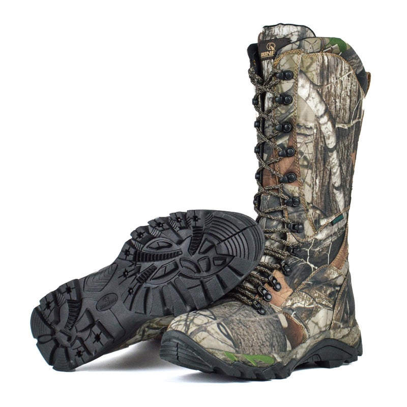 R RUNFUN Men's 16" Snakeproof Hunting Boots Waterproof Side-Zip Mud Boots with Steel Shank, Non-slip Camo Boot for Outdoor Work(RF2010-16GN, Size9) - Image 1