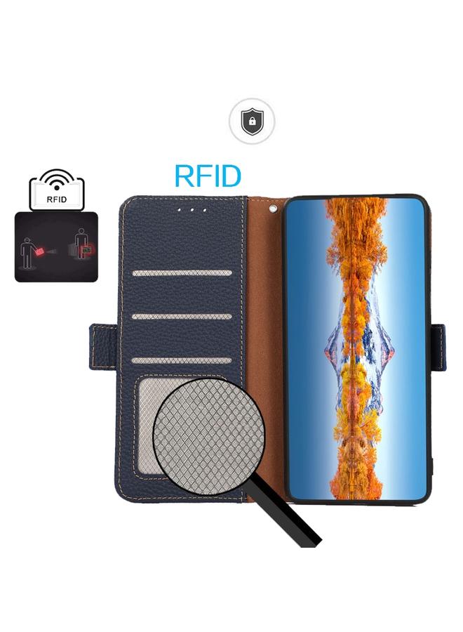 erorex Case For Xiaomi Redmi Note 12 Pro 5G China KHAZNEH Side-Magnetic Litchi Genuine Leather RFID Phone Case - Image 3