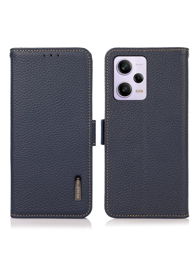 erorex Case For Xiaomi Redmi Note 12 Pro 5G China KHAZNEH Side-Magnetic Litchi Genuine Leather RFID Phone Case - Image 2