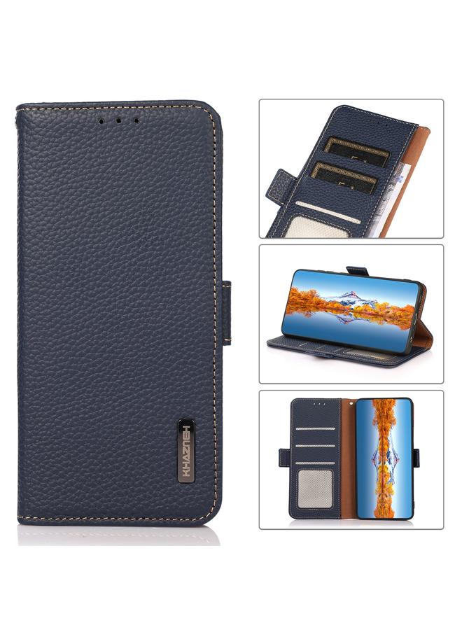 erorex Case For Xiaomi Redmi Note 12 Pro 5G China KHAZNEH Side-Magnetic Litchi Genuine Leather RFID Phone Case - Image 1