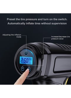 EzzySo Digital Car Tyre Inflator Air Compressor with Auto Stop and LED Light 12V Fast Portable Air Pump for Car Bicycle Motorcycle Ball Air Mattress  - Image 3