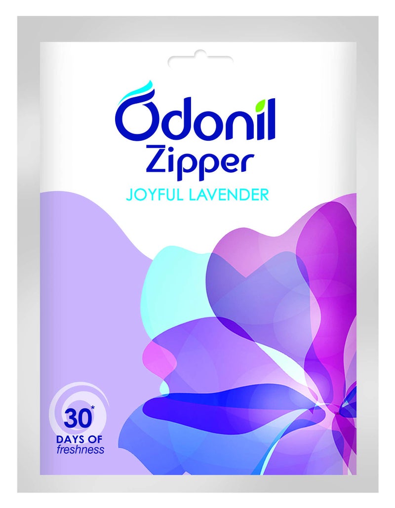 Odonil Bathroom Air Freshener Zipper - Joyful Lavender - 10 g - Image 1