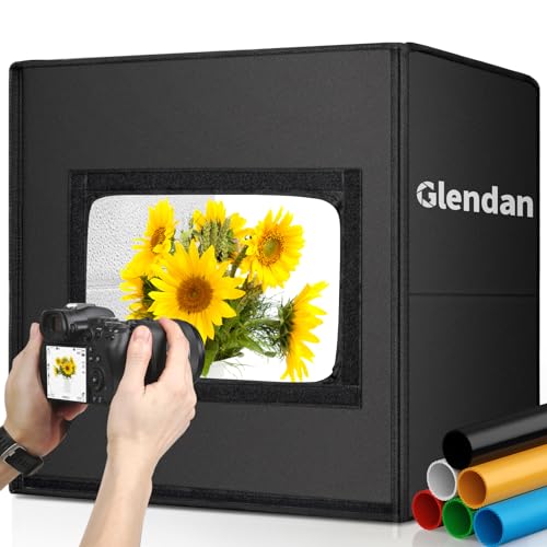 Glendan Light Box Photography, Portable Photo Studio Light Box, 16" x 16" Professional Dimmable Shooting Tent Kit with 216 LED Table Top Light & 6 Backdrops Photo Box for Product Photography - Image 1