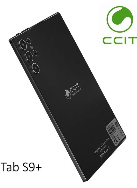 تابلت CCIT Tab S9+ بشاشة 10.1 بوصة بدقة Full HD يعمل بنظام Android وذاكرة وصول عشوائي 16 جيجابايت وذاكرة قراءة فقط 1 تيرابايت وبطارية 10000 مللي أمبير في الساعة مع لوحة مفاتيح وماوس أسود