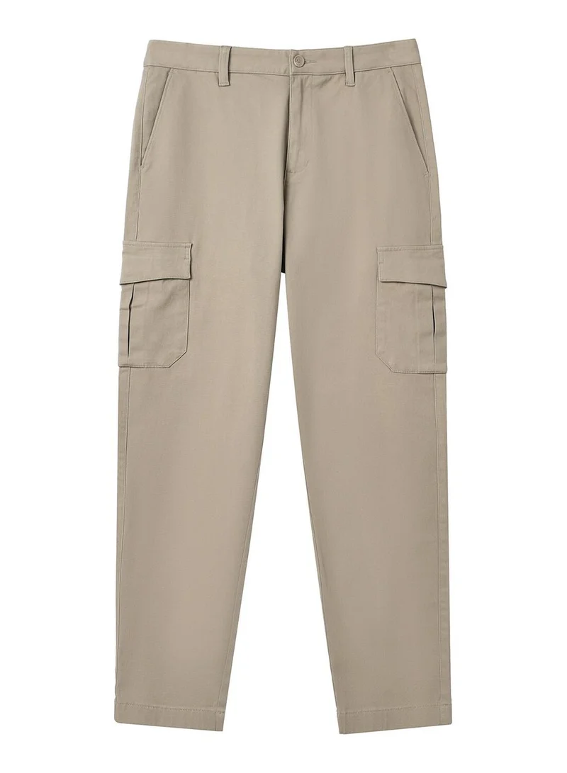 جيوردانو بنطلون رجالي كارغو بقصة مستقيمة مريحة وقماش مطاطي