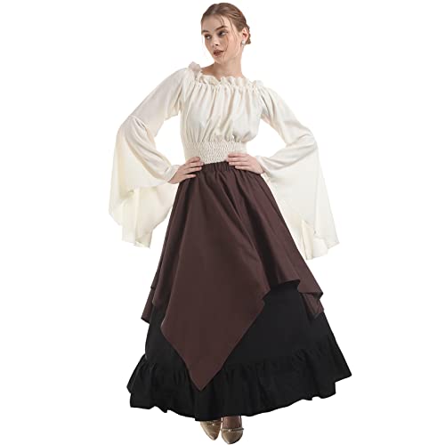 NSPSTT Women Medieval Costume Renaissance Dress Women Victorian Ball Gown Gothic Pirate Costume - Image 1