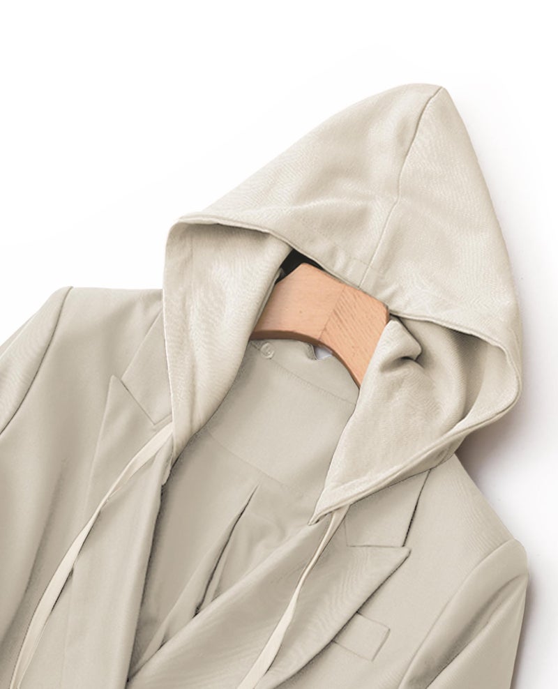 Mina Self Sweatshirt Blazer Jacket for Women 2025 Fall Winter Beige Sweater Long Plus Size Christmas Women's Blazers Boyfriend Hooded Oversized Jackets Casual Dressy Trendy Business Casual Work Professional - Image 5