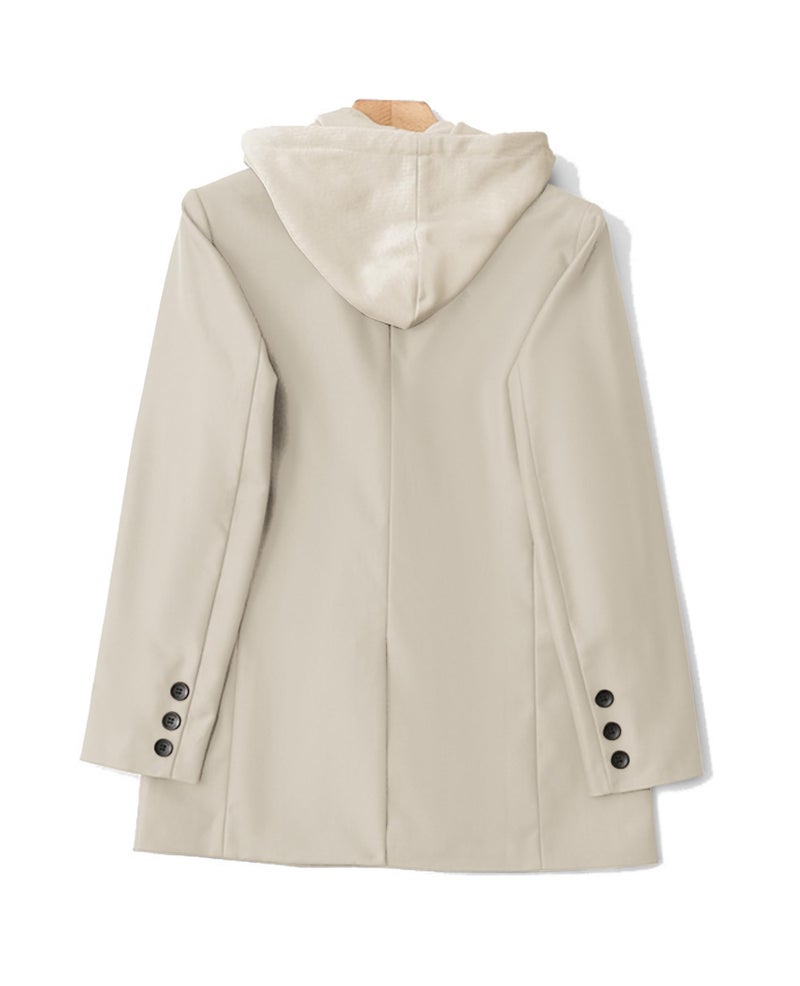 Mina Self Sweatshirt Blazer Jacket for Women 2025 Fall Winter Beige Sweater Long Plus Size Christmas Women's Blazers Boyfriend Hooded Oversized Jackets Casual Dressy Trendy Business Casual Work Professional - Image 4