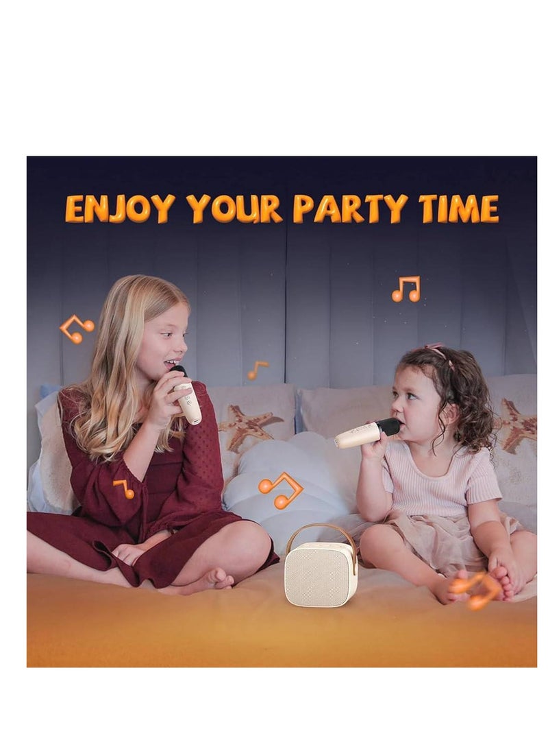 Kisonli G23 Rechargeable Wireless Rgb Mini Portable Bluetooth Karaoke Speaker with  2 Wireless Mic for Kids Adults, Magic Sound Effect - 5 Different Sound & RGB LED Colour Changing Light for Home Party, Birthday Gifts for Boys/Girls multicolor - Image 2