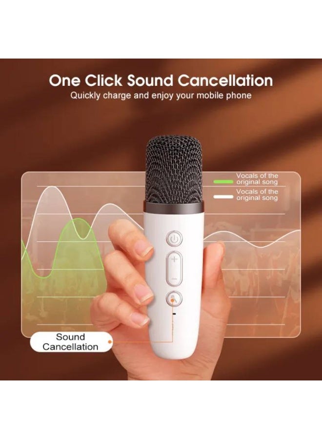 Kisonli G23 Rechargeable Wireless Rgb Mini Portable Bluetooth Karaoke Speaker with  2 Wireless Mic for Kids Adults, Magic Sound Effect - 5 Different Sound & RGB LED Colour Changing Light for Home Party, Birthday Gifts for Boys/Girls multicolor - Image 5