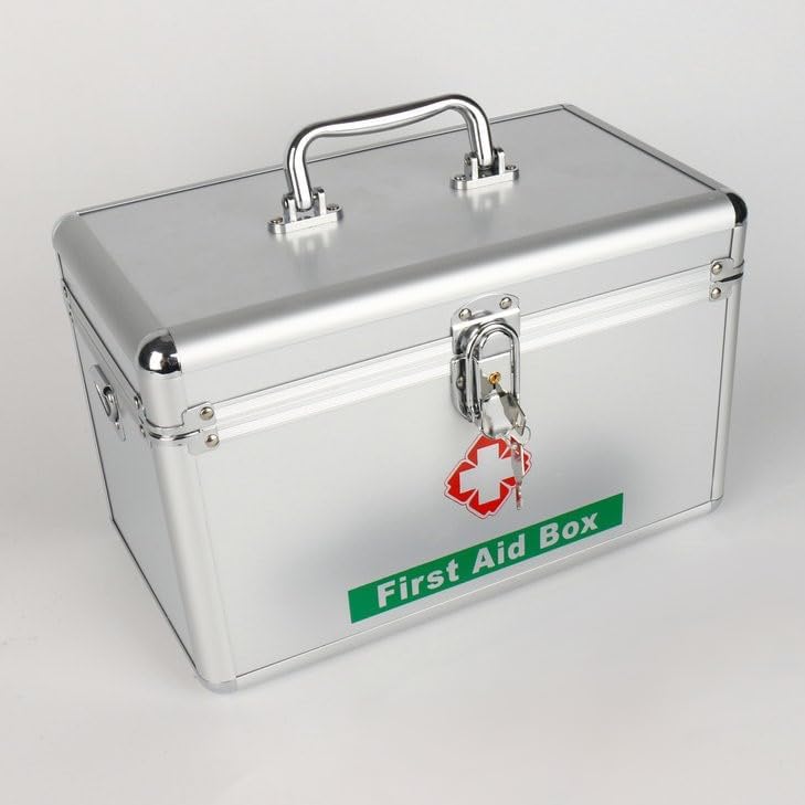 APURK صندوق الإسعافات الأولية من أبورك | منظم تخزين الأدوية | حقيبة تخزين محمولة للفنون/الحرف/الأدوية/المستحضرات التجميلية | صندوق جمع الأدوية القابل للقفل (عبوة من 1، متعدد الألوان) - Image 4