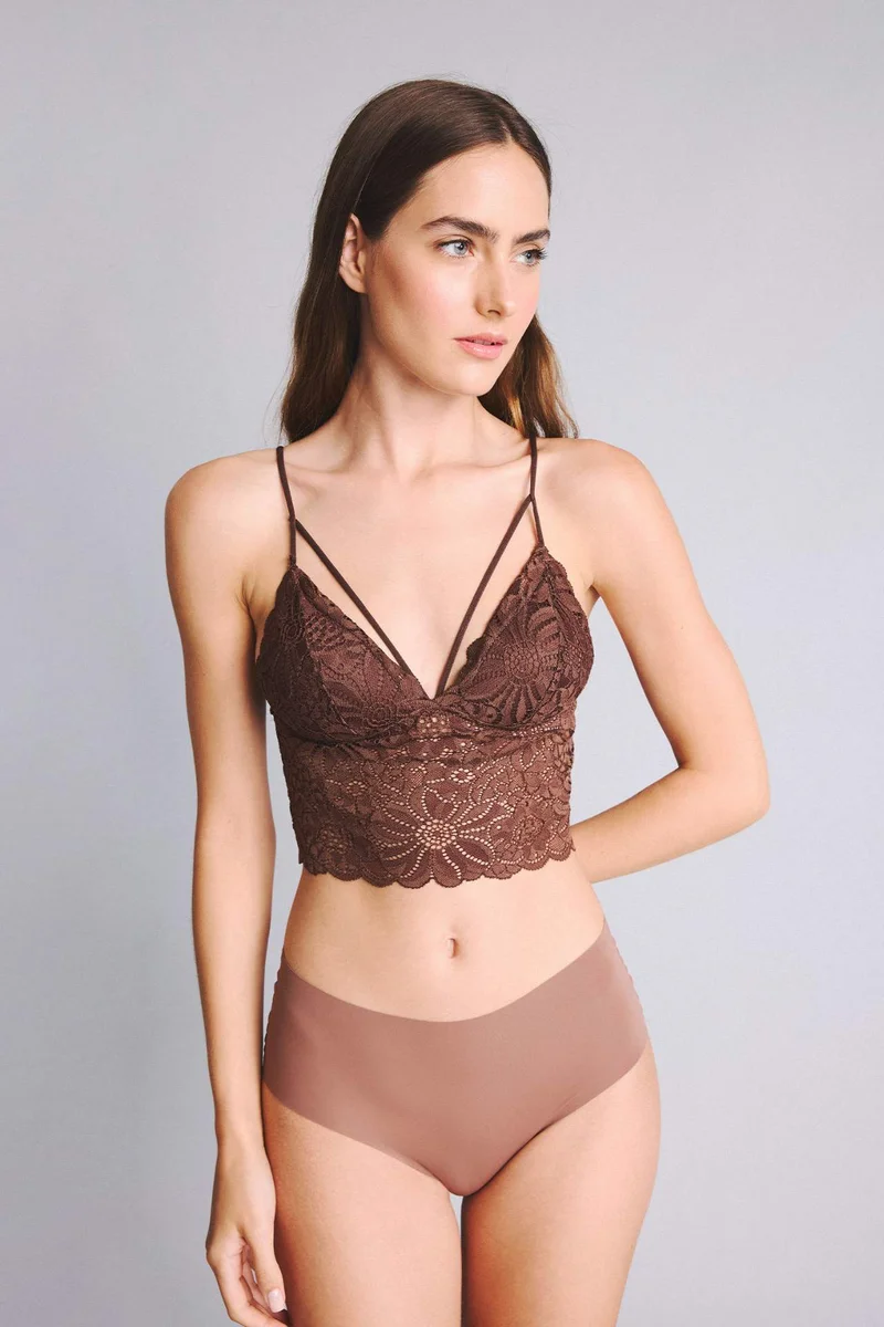 ديفاكتو Padded Wire-Free Lace Bralette