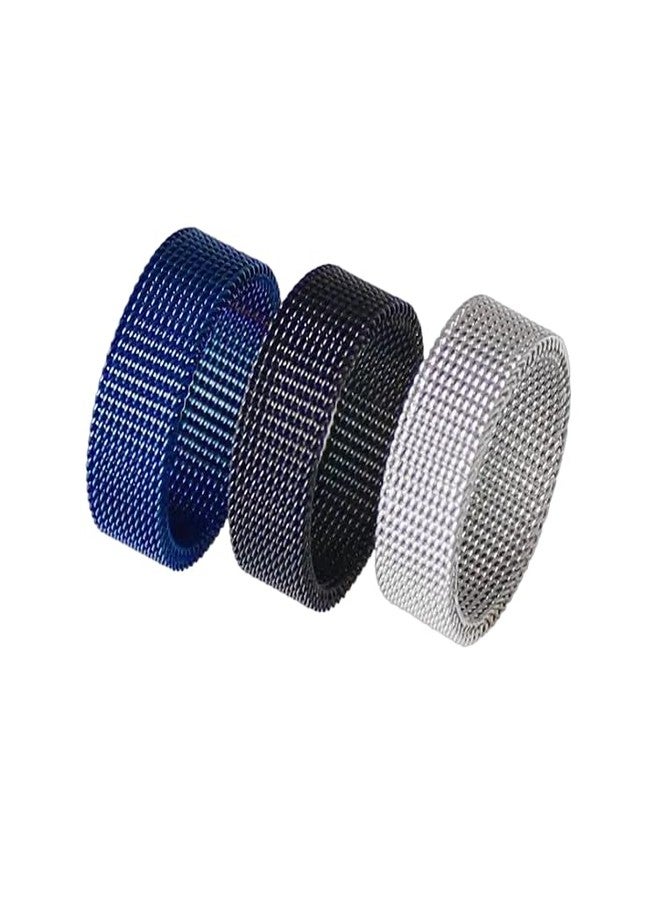 MEENAZ MIAMI Rings for Men Combo Boys Boyfriend gents girls Blue gold silver ring for men Black Ring for Boys 3 Stainless Steel Chain finger Rings Stylish Fashion thumb band for mens gifts M407_19 - Image 1