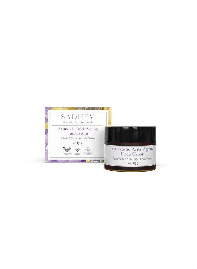 SADHEV Ayurvedic Anti-Ageing Face Cream With Goodness Of Bakuchiol And Naturally Derived Retinol For Wrinkles And Fine Lines - 15 Gm (Pack Of 1) - Image 1