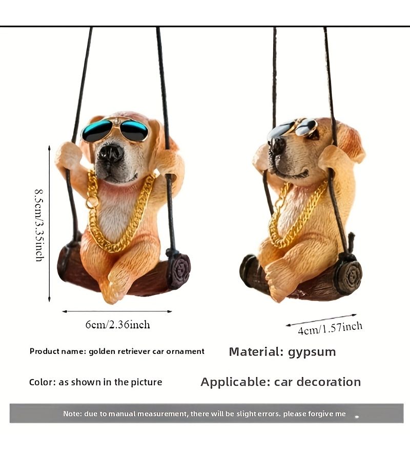 Yellow Pull Not Much Dog Car Mirror Hanging Ornament - Image 5
