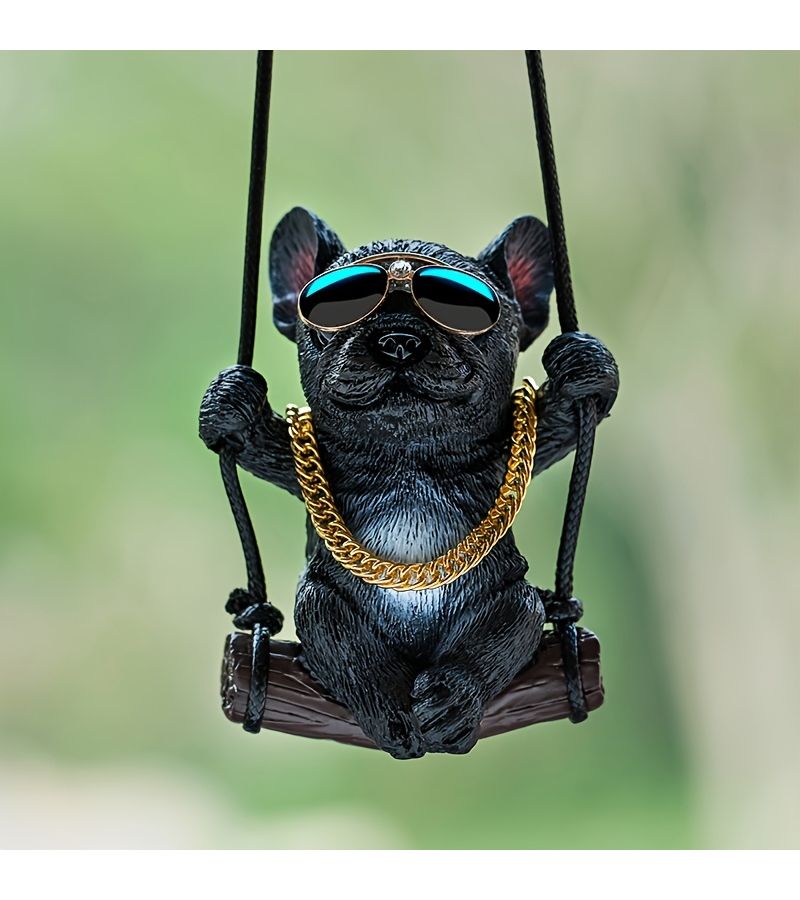 Yellow Pull Not Much Dog Car Mirror Hanging Ornament - Image 4
