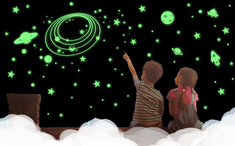 DreamKraft Glow in The Dark Space Elements Stickers - 146 Radium Vinyl Decorative Cute Glowing Stickers-Self-Adhesive - Image 3