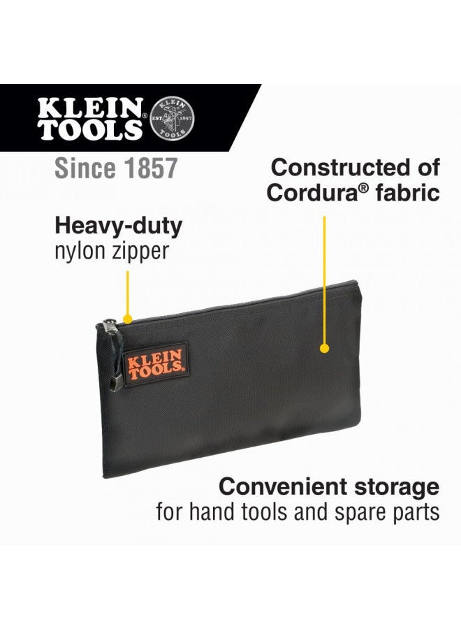 Klein Tools Klein Tools 5139B Zipper Bag, Cordura Nylon Tool Pouch with Heavy-Duty Nylon Zipper Close, 12-1/2-Inch, Black  - Image 2