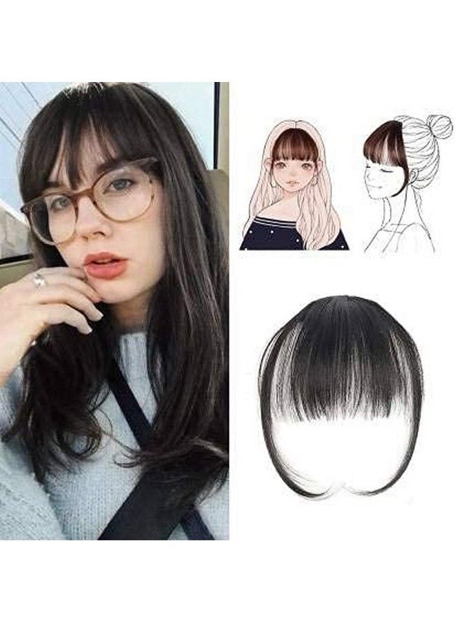 Golden Bird - Clips Hair Fringes Extension For Women Girls Feel Real Hairs (Black) - Image 1