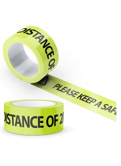 Y&D 2 Pack Social Distancing Sign, Floor Stickers Safety Tape 2m Metre Apart Safe 33 m x 48mm  - Image 1