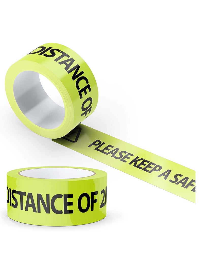 Y&D 2 Pack Social Distancing Sign, Floor Stickers Safety Tape 2m Metre Apart Safe 33 m x 48mm  - Image 1