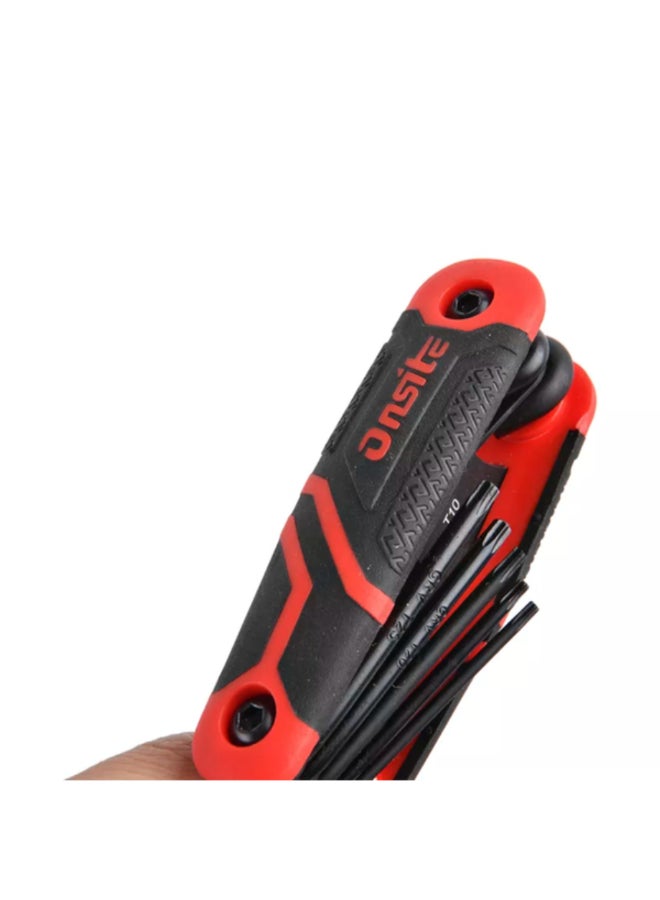 OnSite 8-Piece Folding Torx Key Set Red and Black 16.3 x 5.5 x 5 cm 702635&22 - Image 3