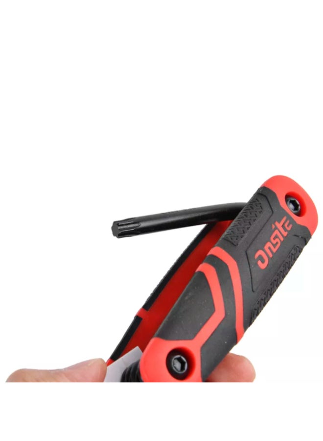 OnSite 8-Piece Folding Torx Key Set Red and Black 16.3 x 5.5 x 5 cm 702635&22 - Image 5