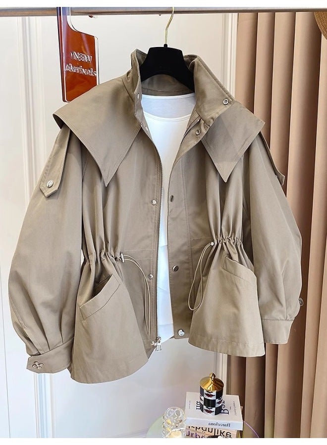 Spring And Autumn Windbreaker Women's Work Coat Small British Windbreaker Plus Size Women's Fashion 