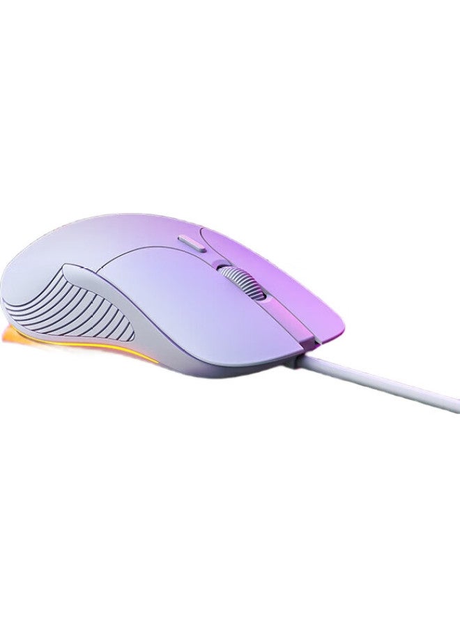 inphic B1 Wired Gaming Mouse, Macro Light-Sound Office Ergonomic Usb Interface, Compatible With Laptops And Desktop Computers, White - Image 1