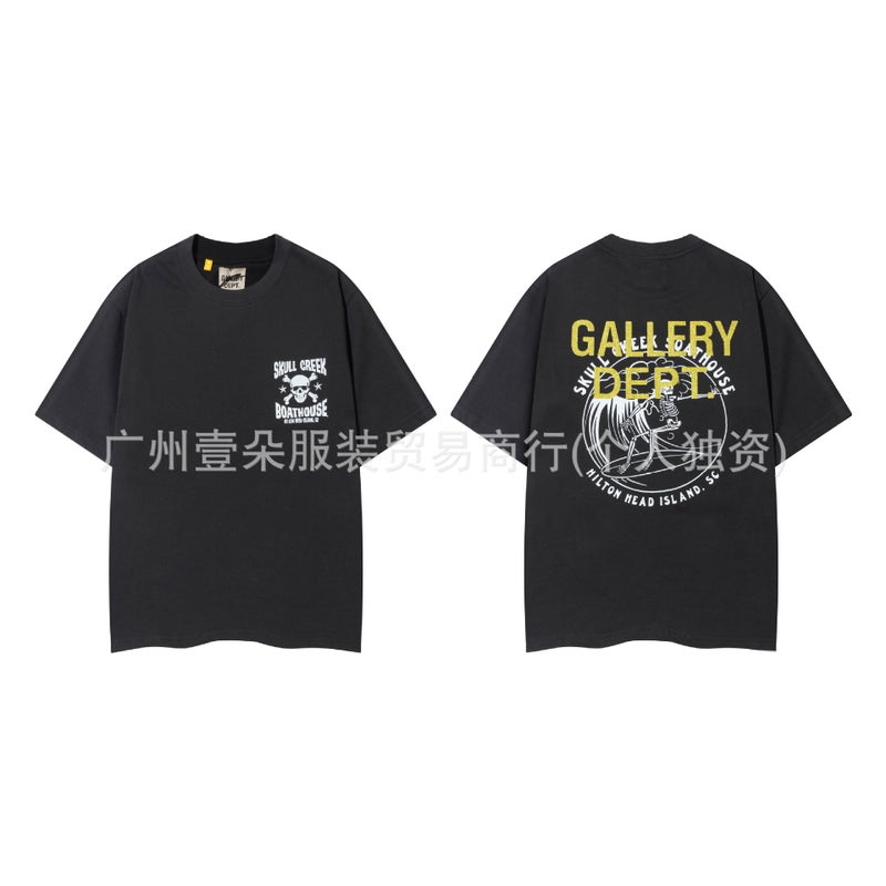 Gallery Dept Tide Classic Letter Slogan Logo Gradient Printed Short-Sleeved T-Shirt For Men And Women - Image 4
