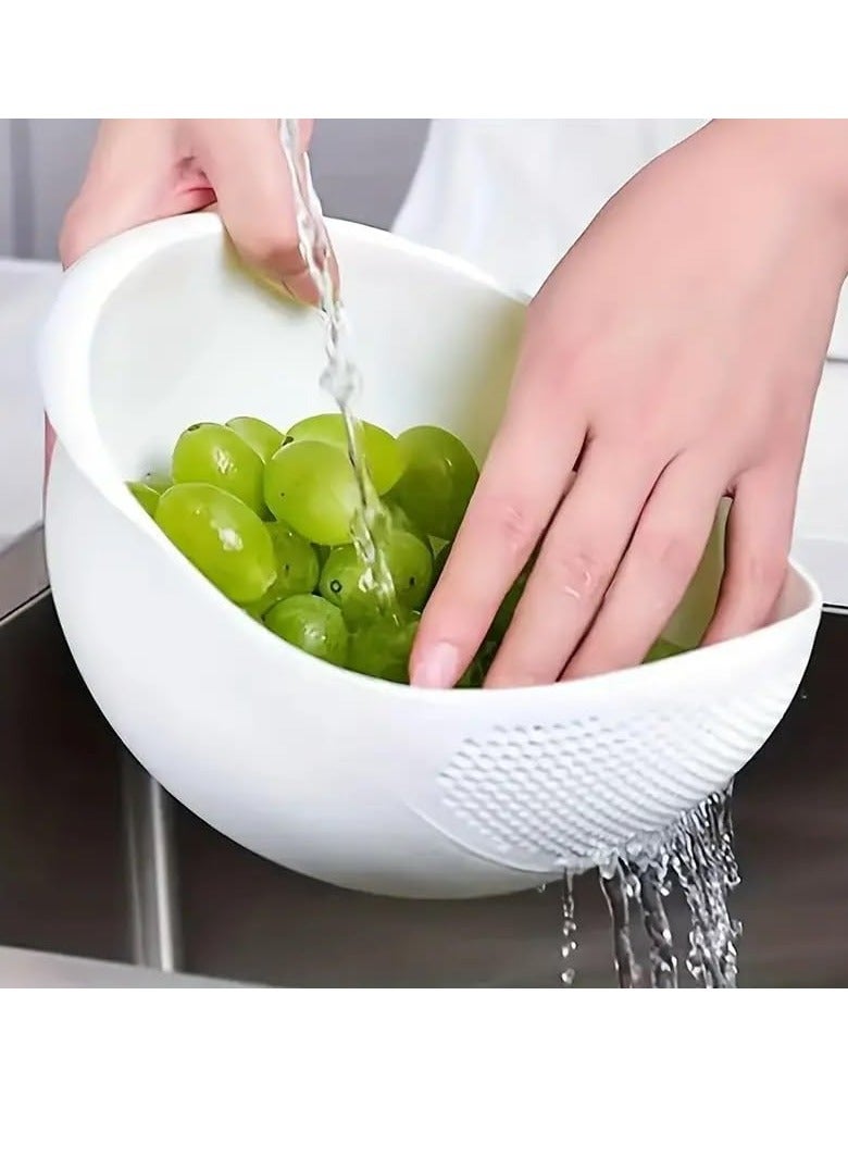 Oasisgalore Rice Food Strainer Rice Washer Strainer Colander Basket Washing Bowl for Kitchen - Image 2