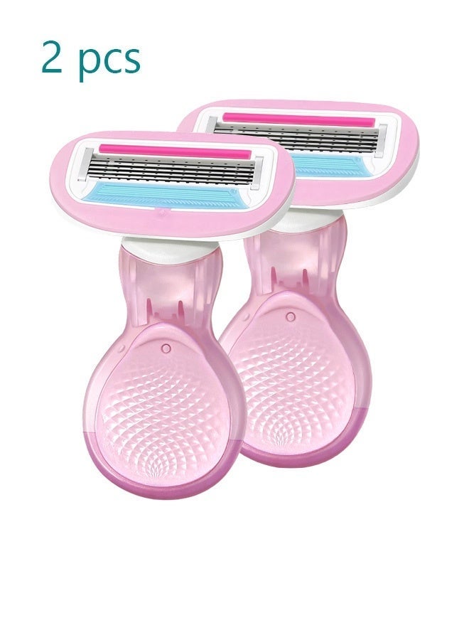 2-piece Mini Razor Hair Removal Blade with Case for Women Body, Armpit and Bikini Pink - Image 1