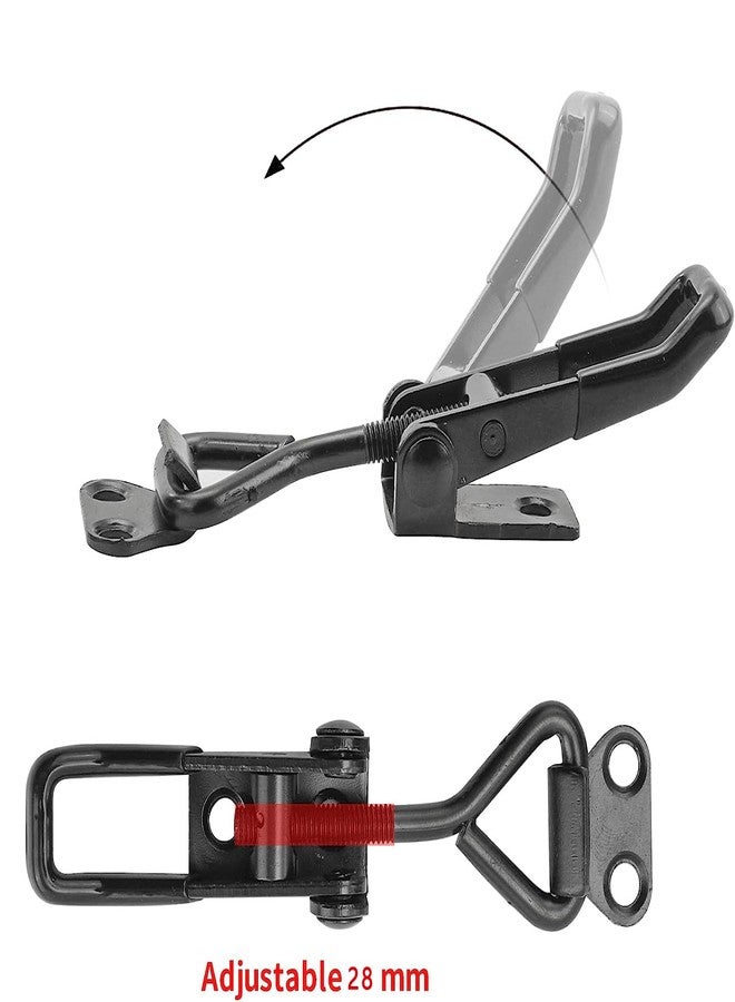 E-TING 6Pack Toggle Clamp Latch 100KG 220LBS Holding Capacity 4001Pull Latch Clamps Black Adjustable Quick Release Hasp Clamps for Smoker Cabinet Boxes Case Trunk Jig, Metal Toggle Latch Catch Set - Image 3