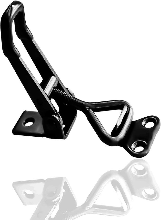 E-TING 6Pack Toggle Clamp Latch 100KG 220LBS Holding Capacity 4001Pull Latch Clamps Black Adjustable Quick Release Hasp Clamps for Smoker Cabinet Boxes Case Trunk Jig, Metal Toggle Latch Catch Set - Image 2