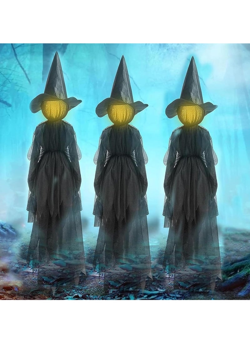 Jorunb - Festival Decorations Large Light Up Holding Hands Screaming Witches,festival decor outdoor,Sound-Activated Sensor Waterproof Life Size Scary Decor for Home Outside Yard Lawn Garden Party,3pcs - Image 1