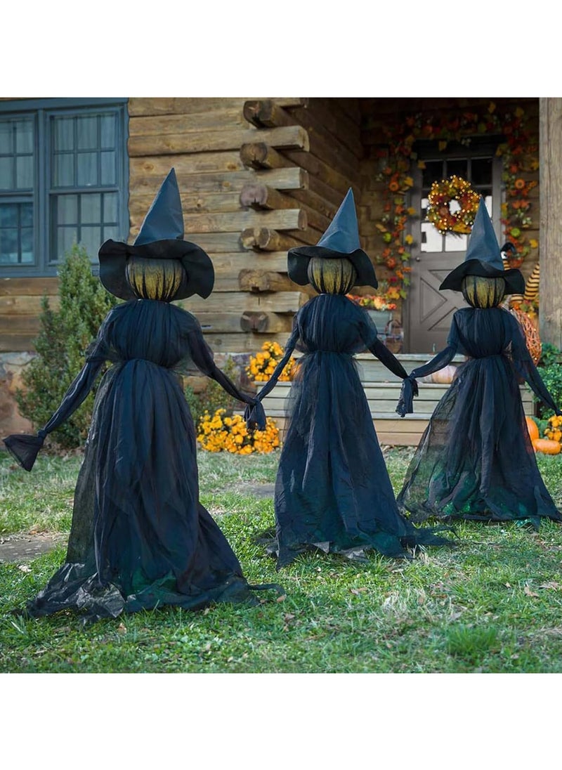 Jorunb - Festival Decorations Large Light Up Holding Hands Screaming Witches,festival decor outdoor,Sound-Activated Sensor Waterproof Life Size Scary Decor for Home Outside Yard Lawn Garden Party,3pcs - Image 1