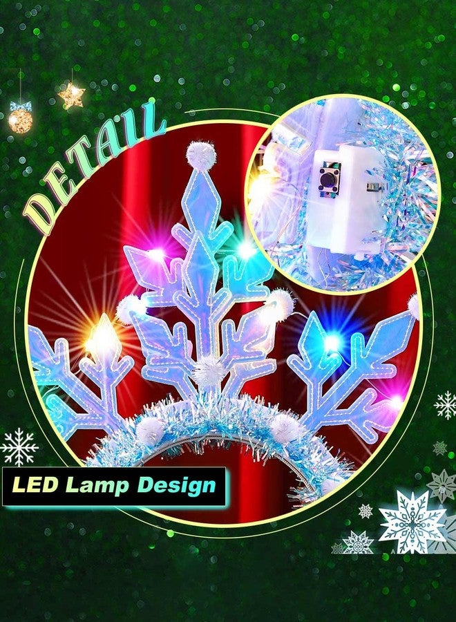 ايفينت طوق رأس مضيء على شكل ندفة ثلجية من إيرنت، طوق رأس لعيد الميلاد، طوق شعر LED، إكسسوارات شعر تنكرية للنساء - Image 2