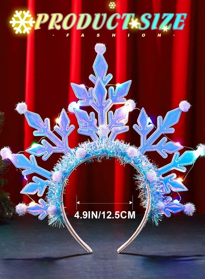 ايفينت طوق رأس مضيء على شكل ندفة ثلجية من إيرنت، طوق رأس لعيد الميلاد، طوق شعر LED، إكسسوارات شعر تنكرية للنساء - Image 4