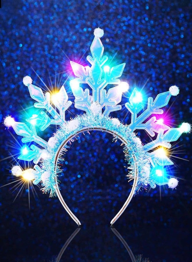 ايفينت طوق رأس مضيء على شكل ندفة ثلجية من إيرنت، طوق رأس لعيد الميلاد، طوق شعر LED، إكسسوارات شعر تنكرية للنساء - Image 1