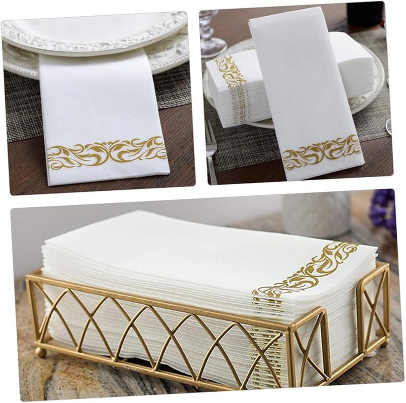 FRCOLOR 100Pcs White Disposable Beverage Napkins Soft Absorbent for Weddings Birthdays Parties - Image 4